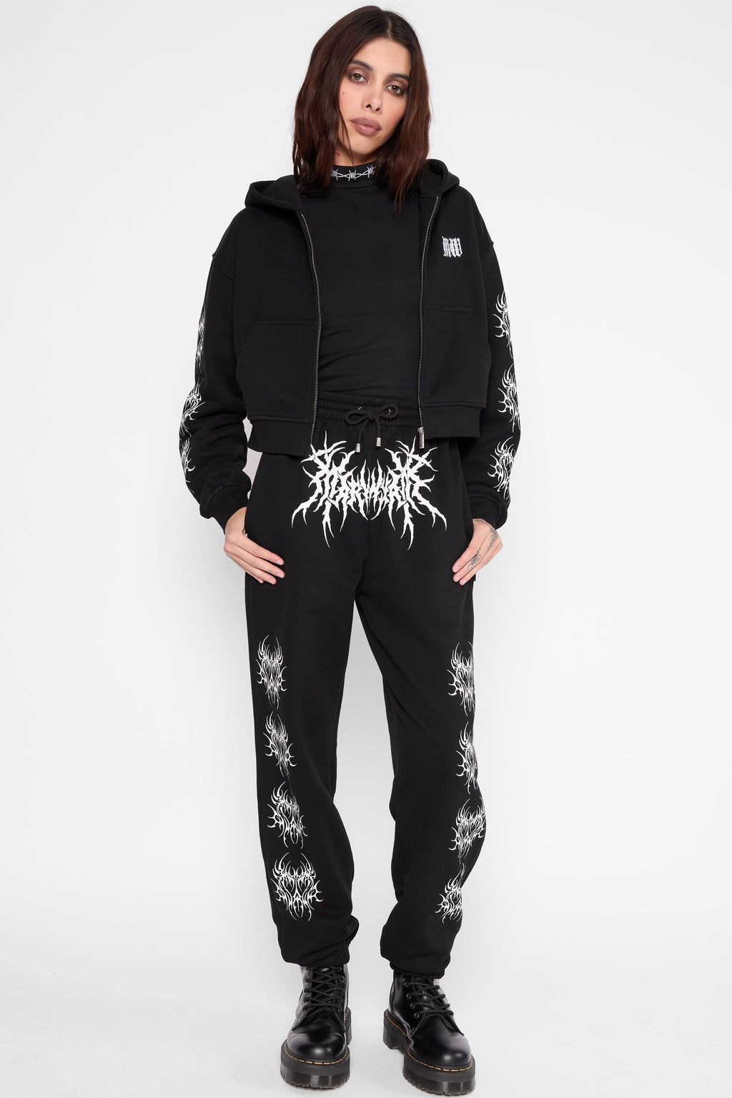 Sweat à capuche zippé court Nephilim