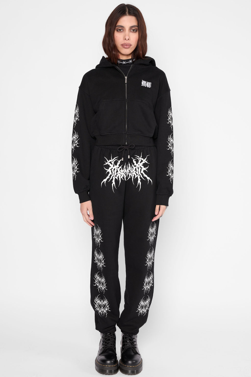 Sweat à capuche zippé court Nephilim