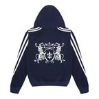 Zip-Hoodie gestreift – Marineblau