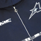 Zip-Hoodie gestreift – Marineblau