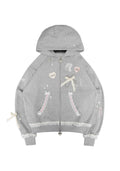 Felpa con cappuccio con zip WHISPER grigio mélange