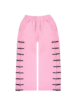 CRUSH BUCKLE OVERSIZED SWEATPANTS BABY PINK