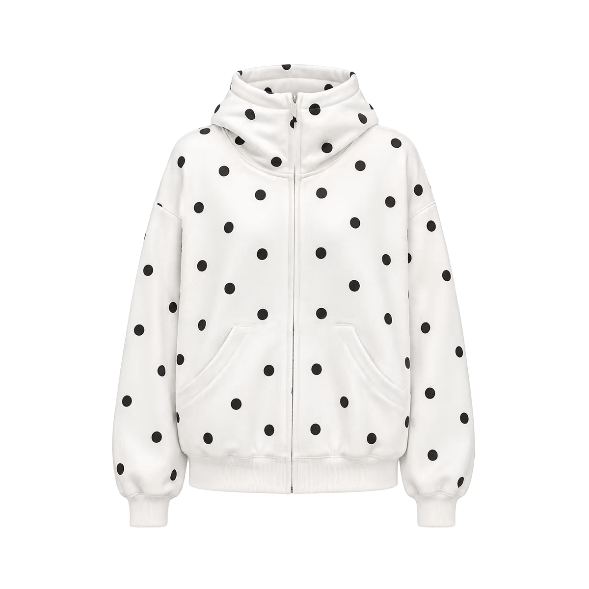 Polka-Dot-Kapuzenpullover im Chic-Look