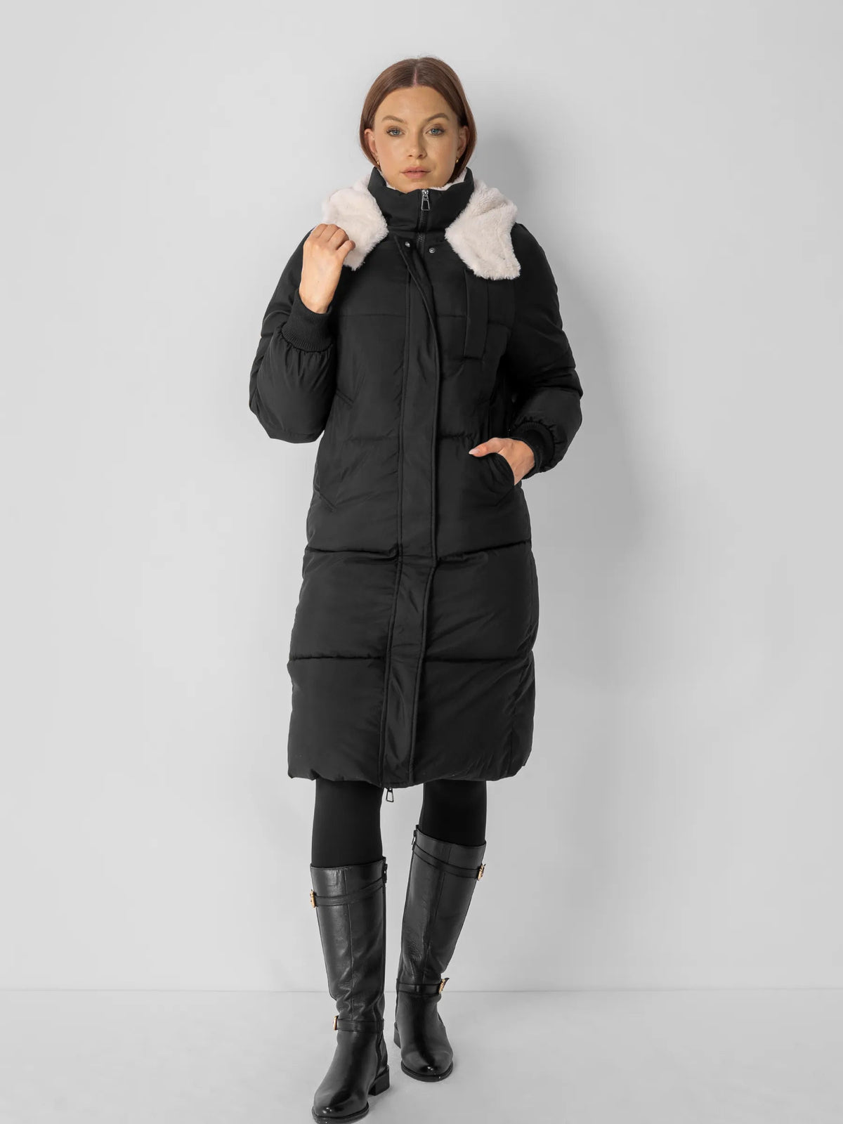 Faux Fur Lined Classic Long Puffer
