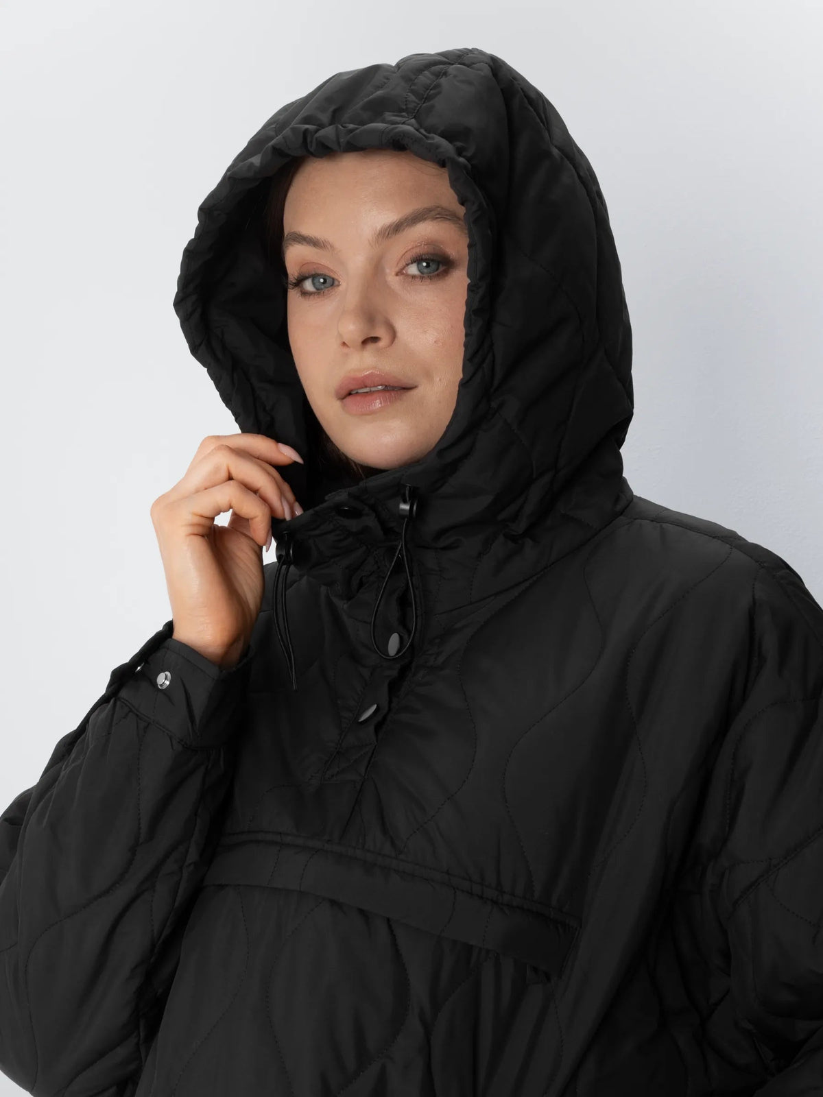 Kangaroo Pocket Packable Quilted Puffer Hoodie