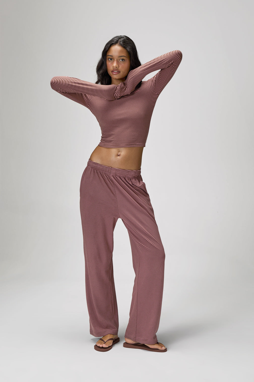 Pantaloni morbidi Wilbur a gamba larga in marrone