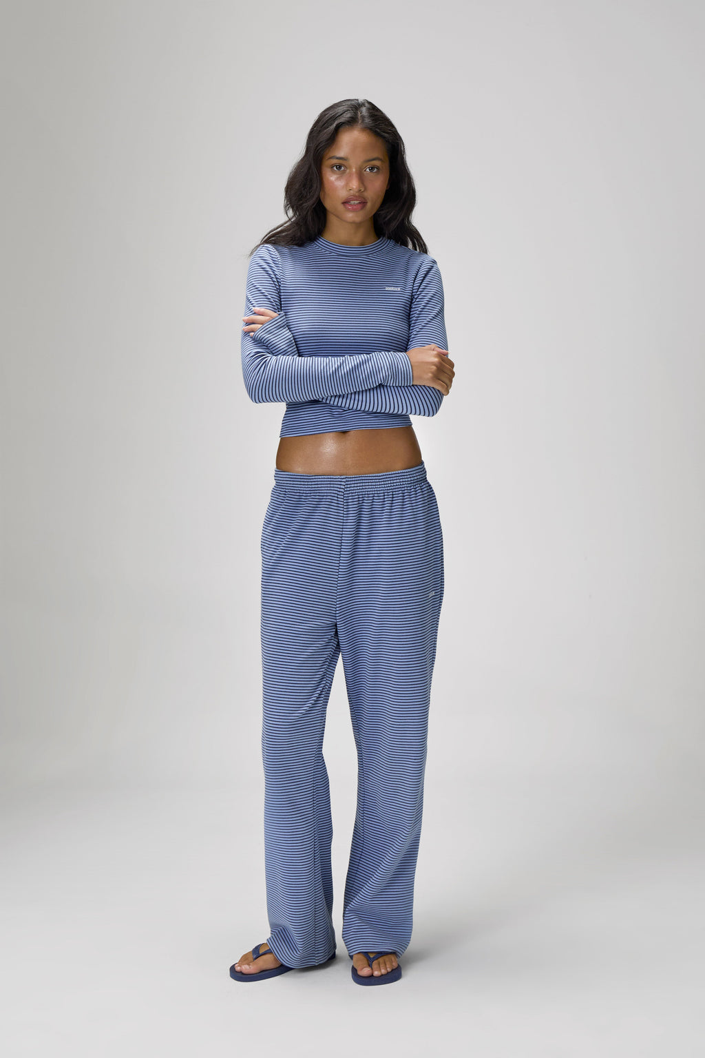 Pantaloni morbidi Wilbur a gamba larga blu