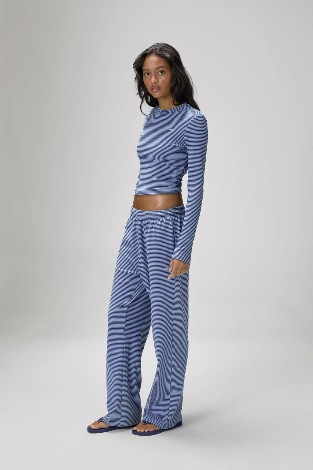 Pantaloni morbidi Wilbur a gamba larga blu