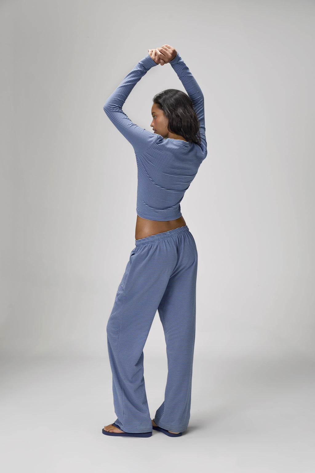 Pantaloni morbidi Wilbur a gamba larga blu