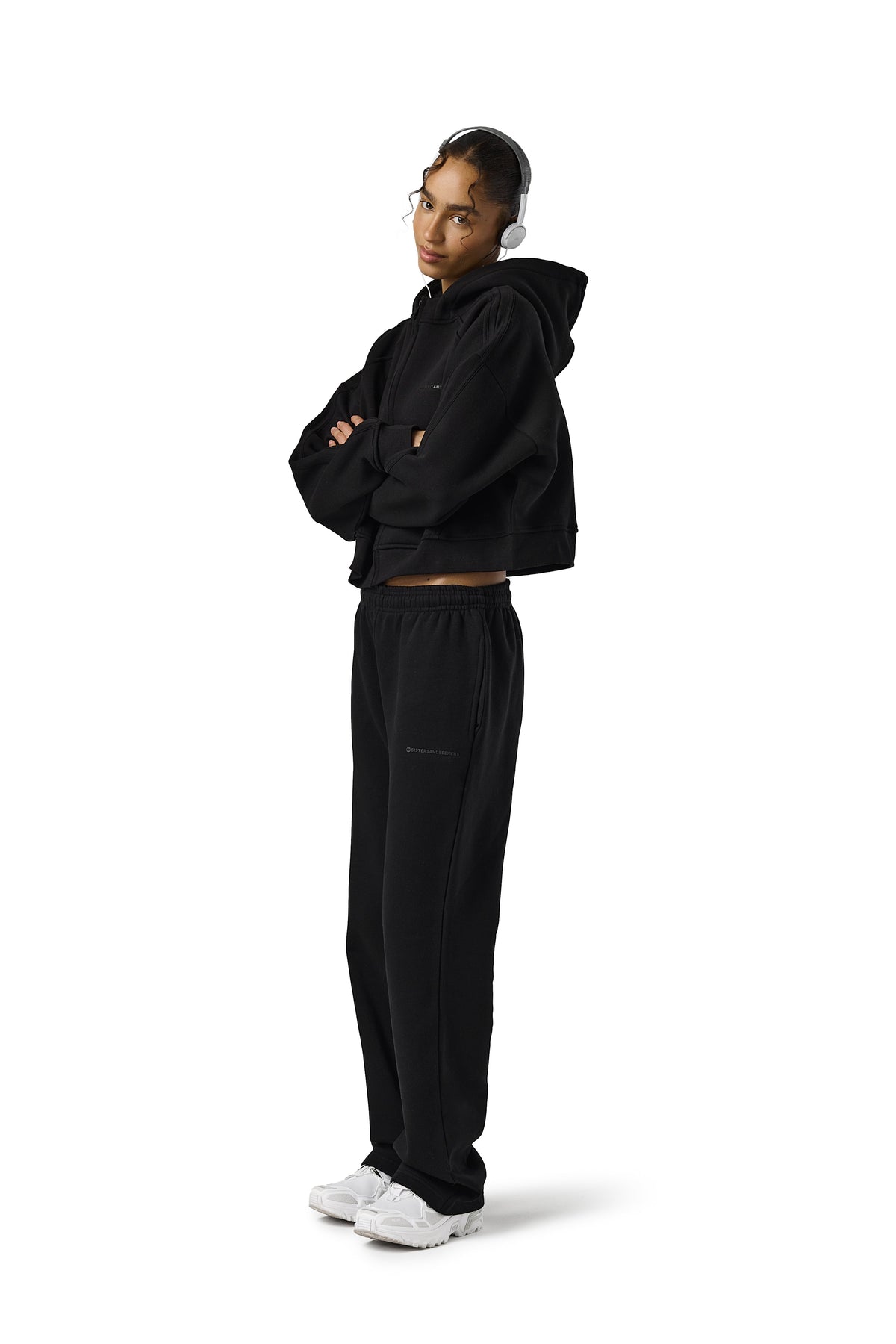 Trademark Wide Leg Sweatpants in Road Black