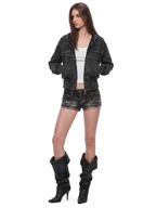Seamed Rhinestone Hoodie