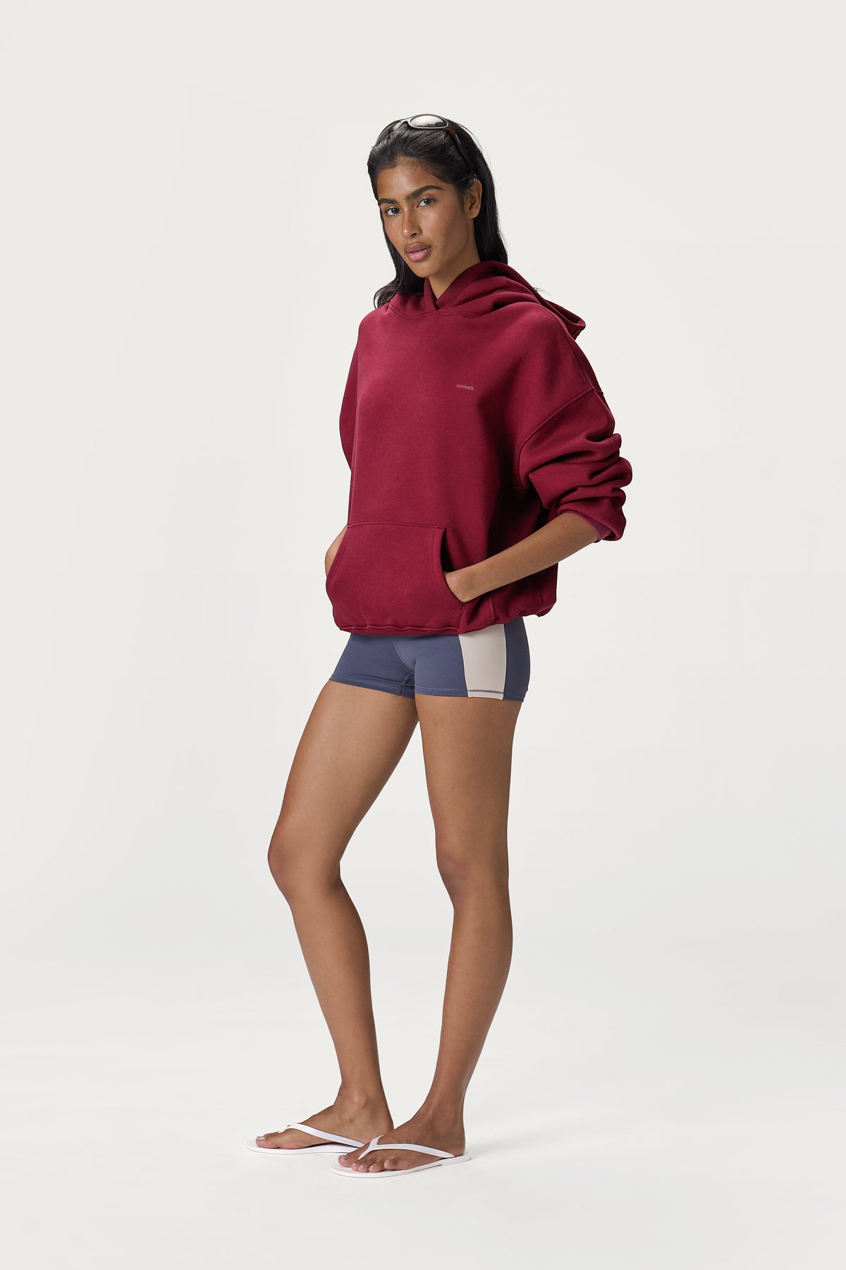 Petite Classic Hoodie in Burgundy
