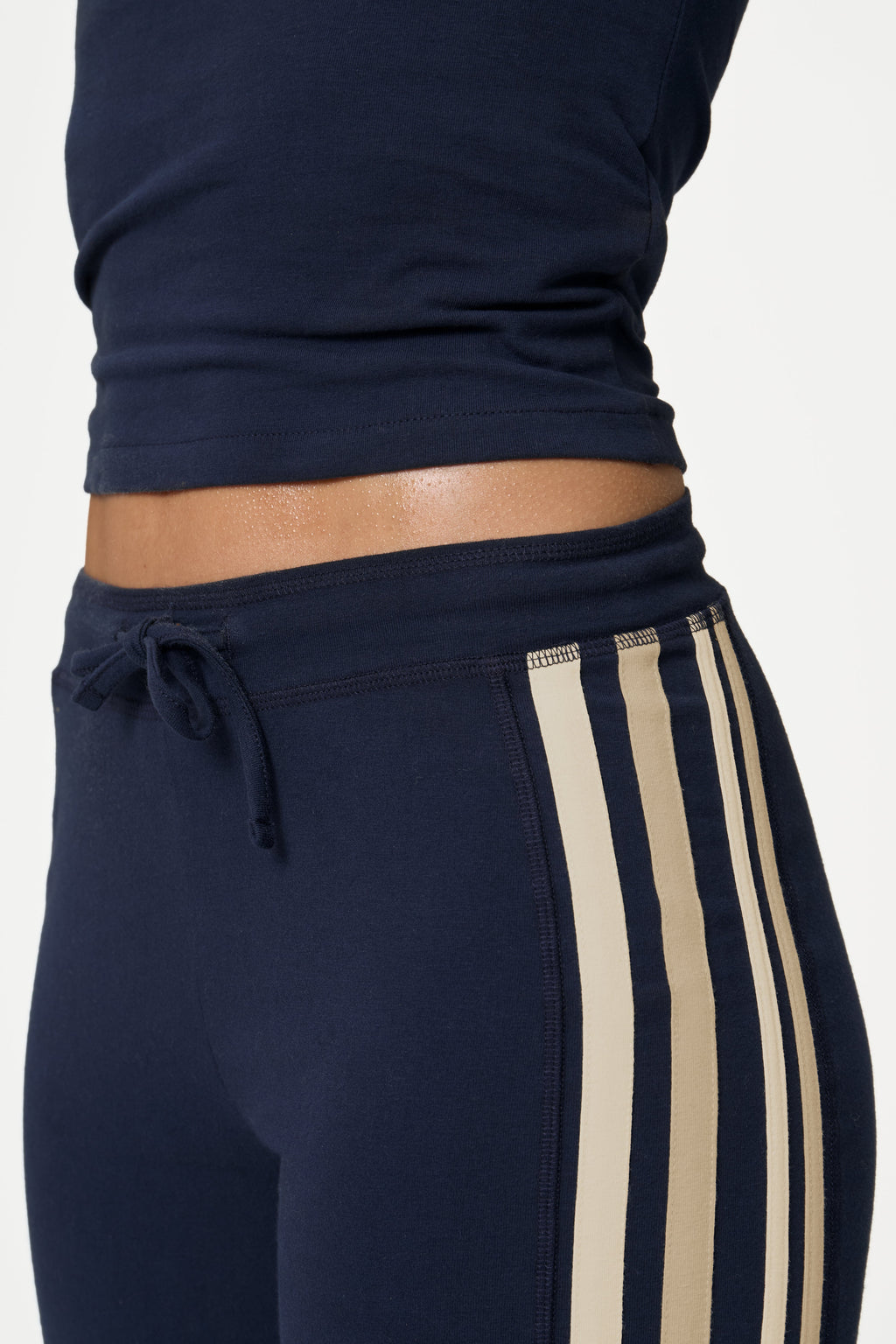 Pantaloni elasticizzati in cotone blu navy