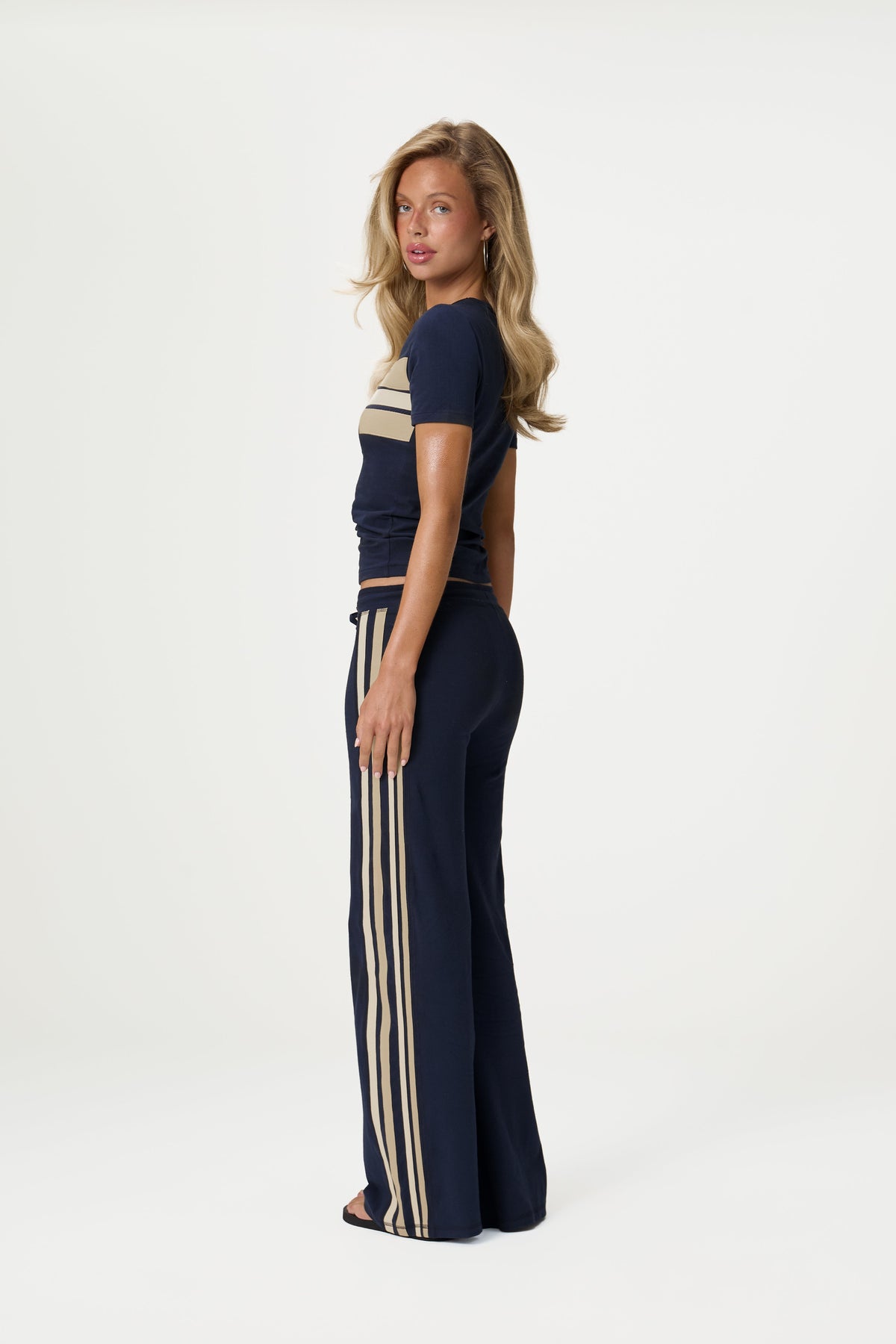Cotton Stretch Top in Navy