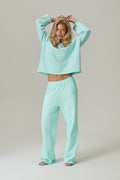 Pantaloni della tuta a gamba larga Slouch color acqua