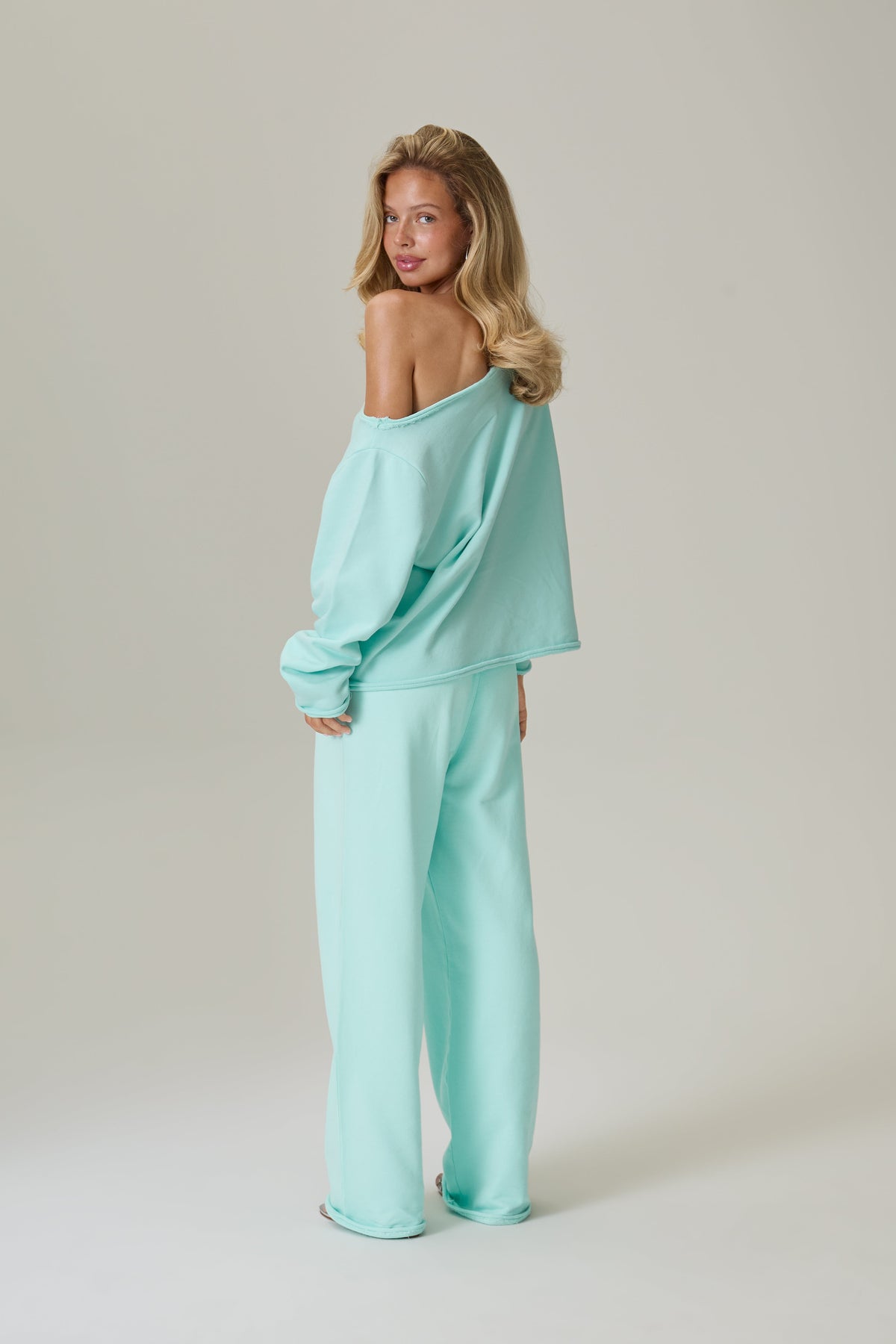 Pantalon de jogging ample Slouch bleu aigue-marine