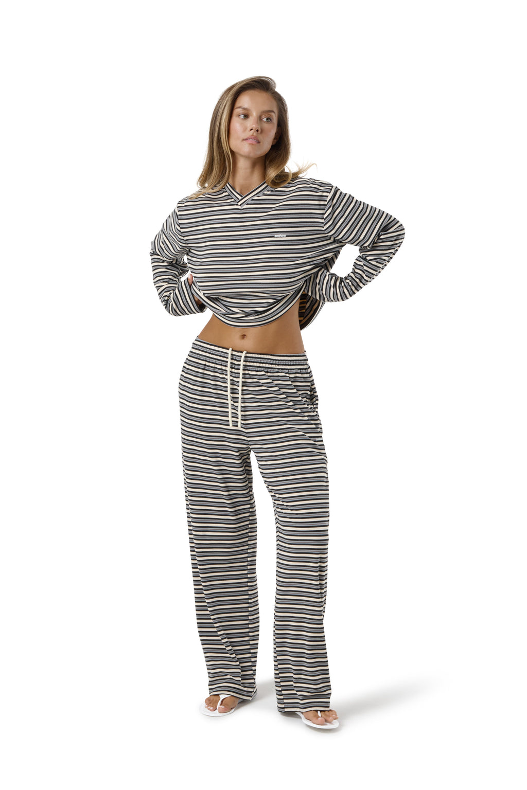Pantalon large et souple Wilkie en crème multicolore