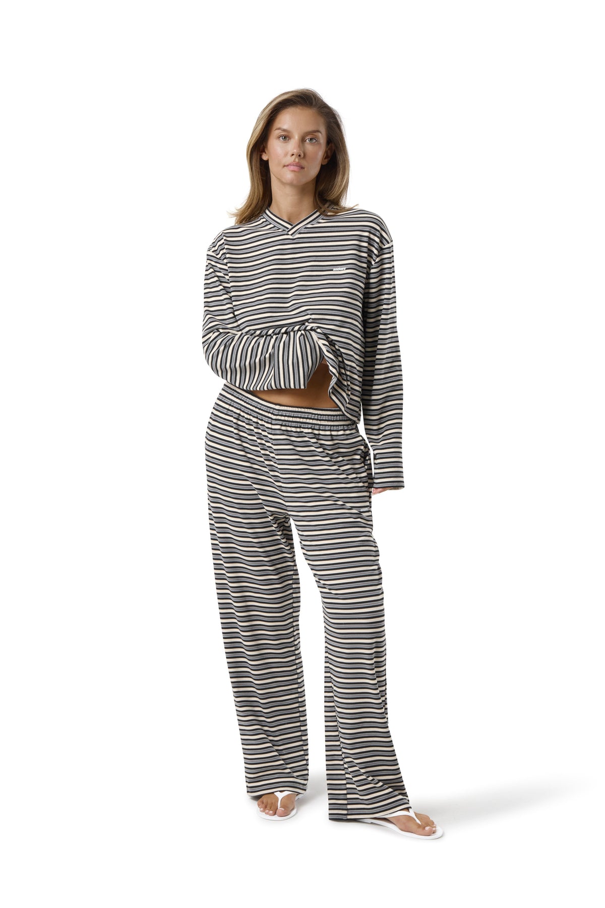 Wilkie Soft Oversized Long Sleeve in Multi Cream