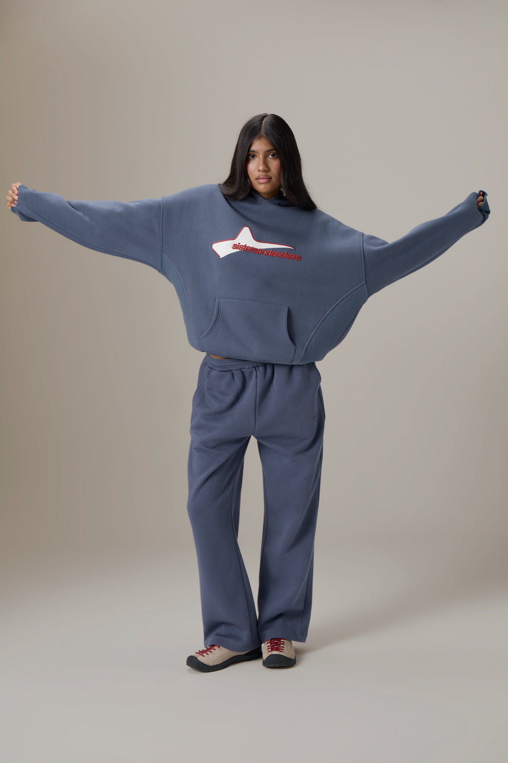 Classic Wide Leg Sweatpants in Vintage Blue