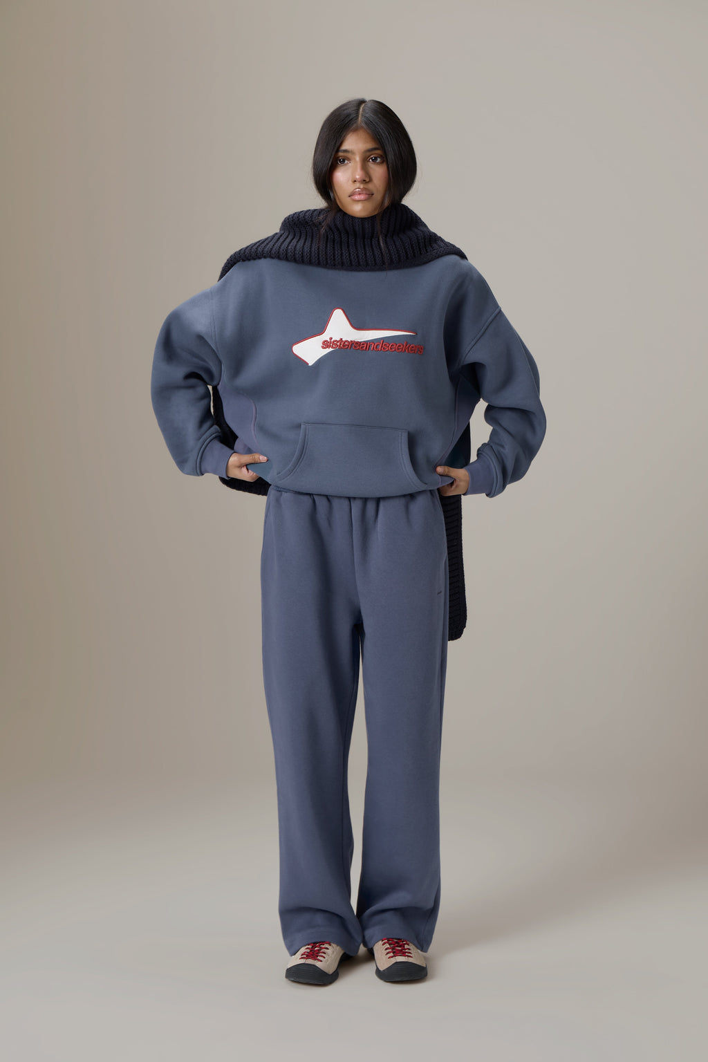 Classic Wide Leg Sweatpants in Vintage Blue