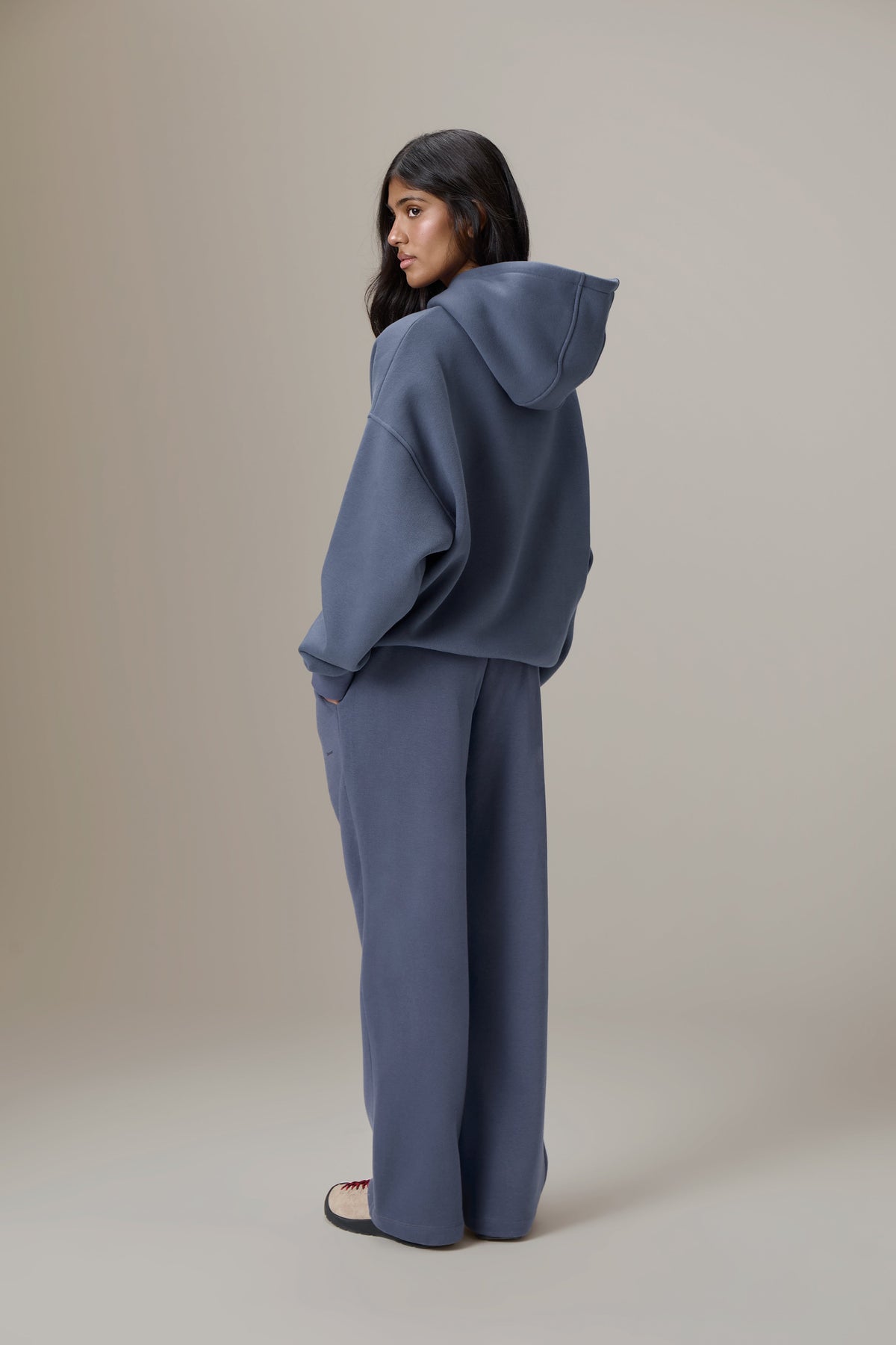 Pantalon de jogging classique à jambes larges, bleu vintage