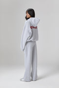 Klassische Wide-Leg-Sweathose in Grau meliert