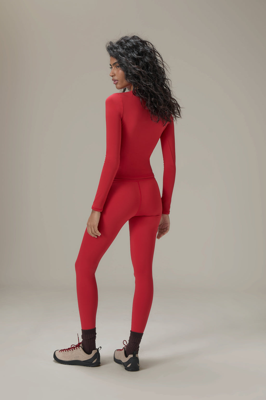 Mjuka aktiva tights i rött