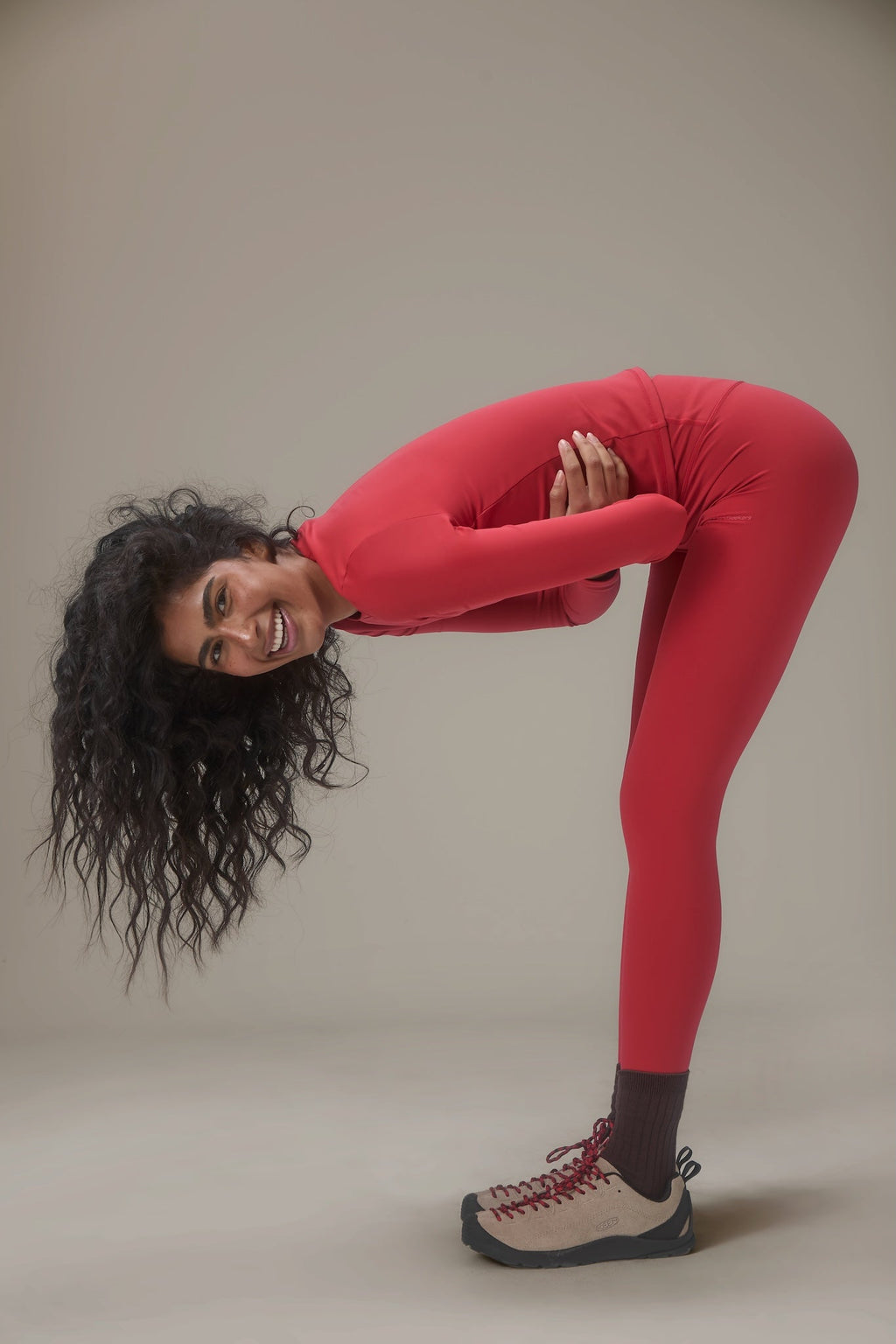 Mjuka aktiva tights i rött