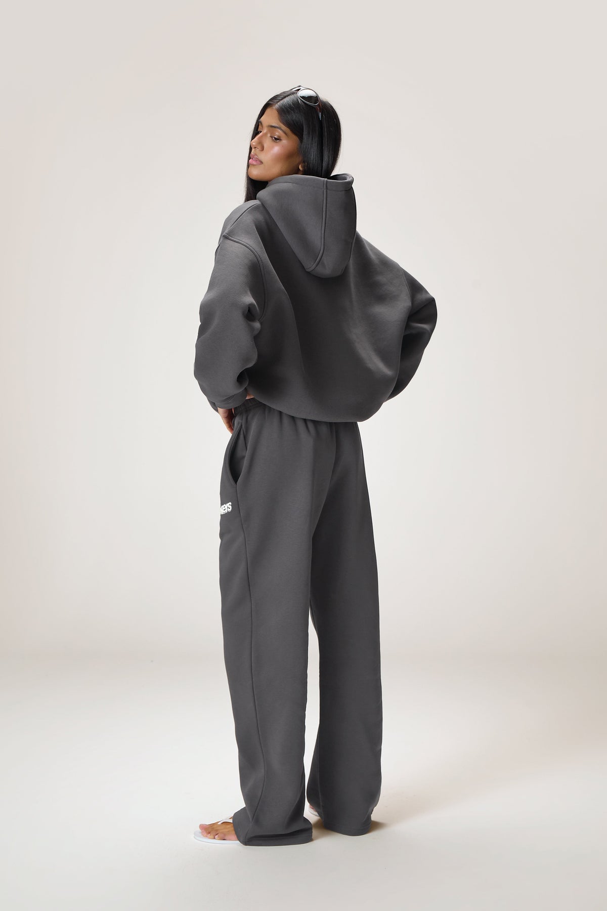 Pantalon de jogging large de sport gris anthracite