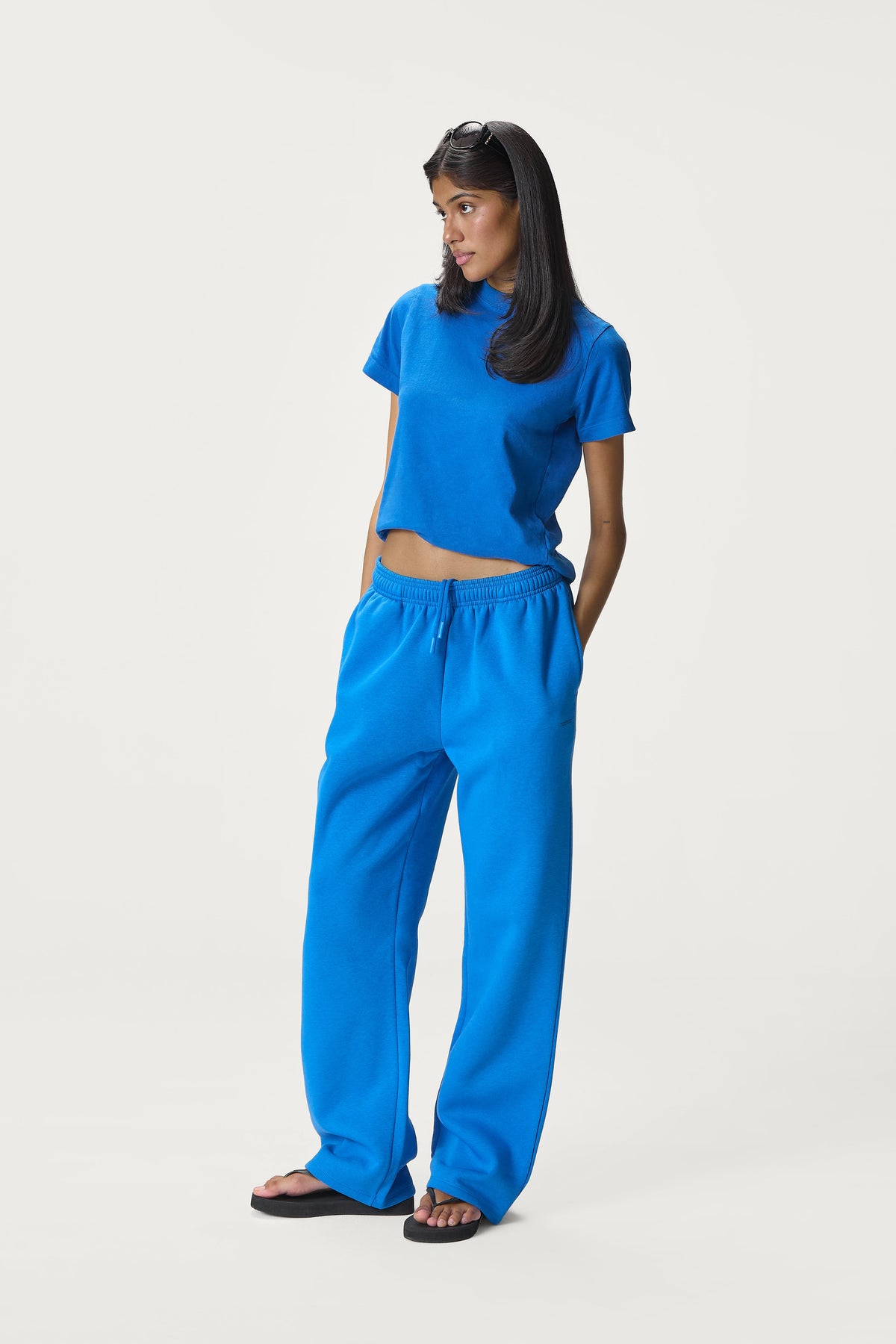 Classic Wide Leg Sweatpants in Bluebird