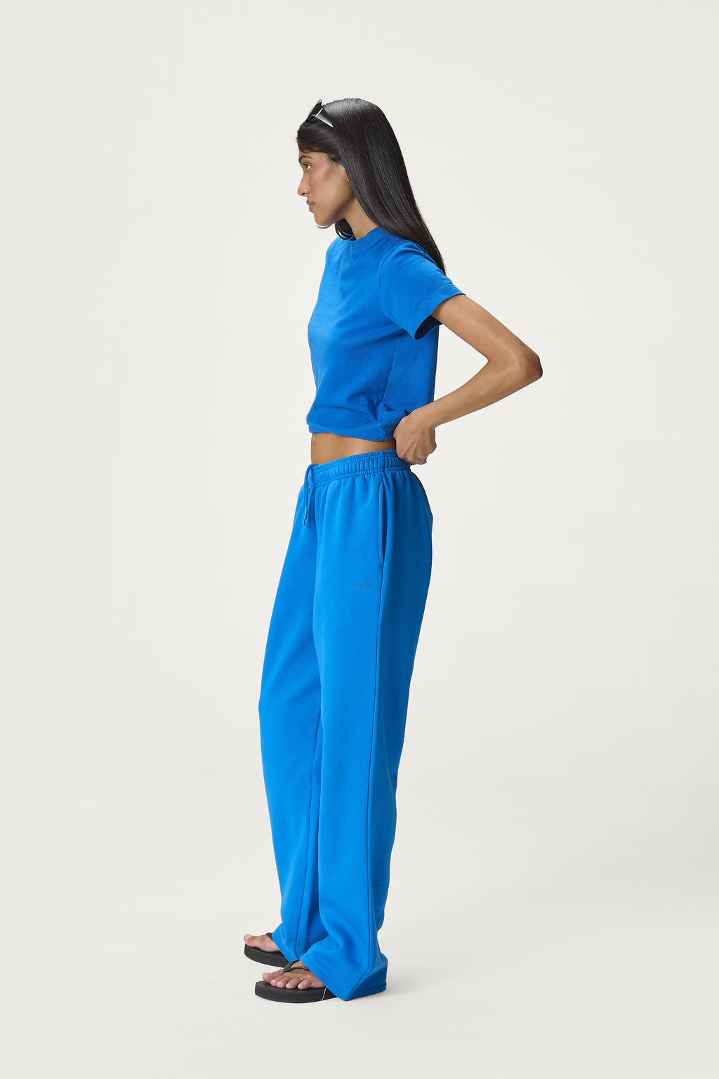 Classic Wide Leg Sweatpants in Bluebird