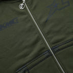 Sweat à capuche zippé rayé - Vert kaki