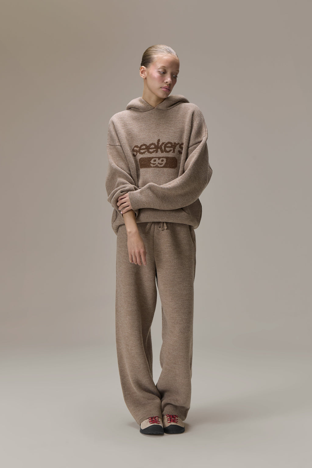 Strickhose in sanftem Braun