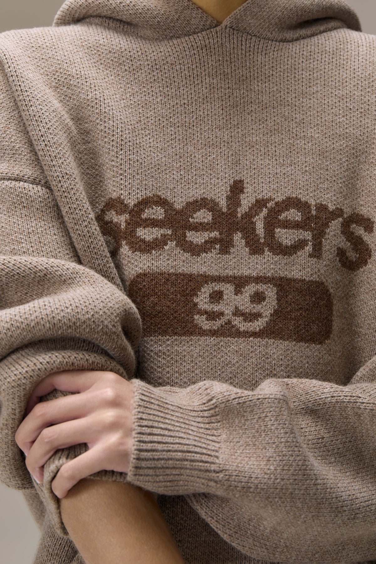 99 Knit Hoodie in Soft Brown