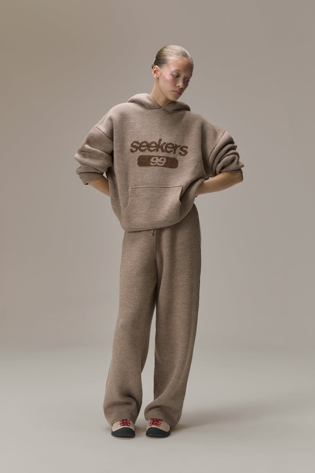 Strickhose in sanftem Braun