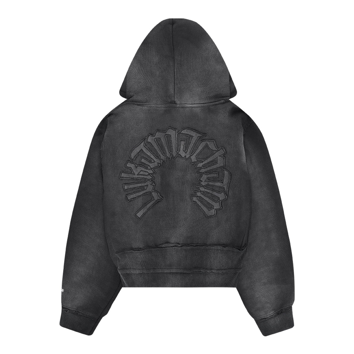 Sweat à capuche zippé effet usé 2.0 - Gris foncé