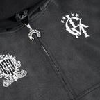 Sweat à capuche zippé effet usé 2.0 - Gris foncé