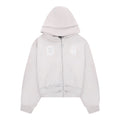 Felpa con cappuccio e zip effetto vissuto 2.0 - Grigio chiaro