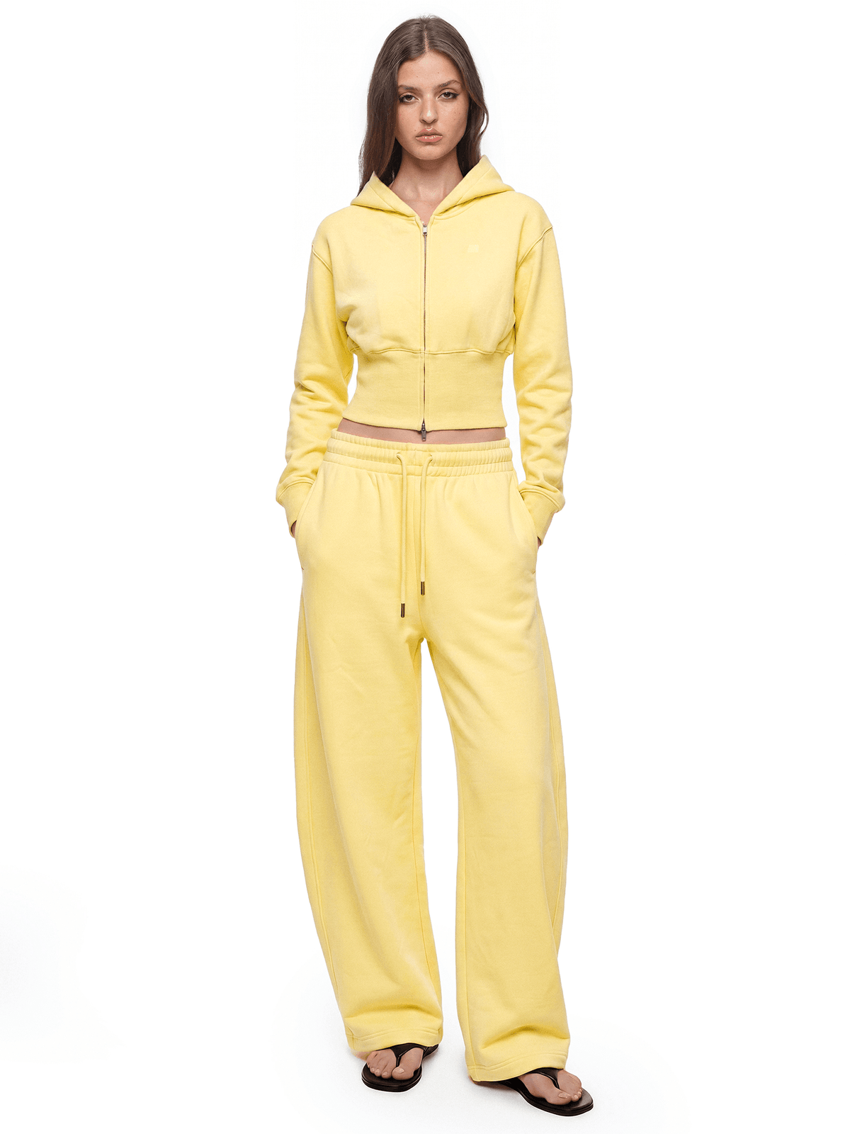 Cropped hoodie met rits en sculptuurmodel