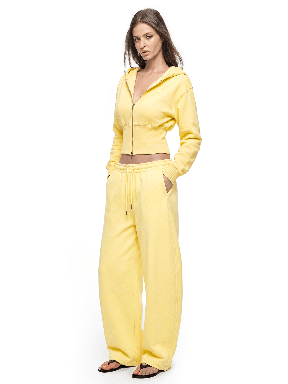 Cropped hoodie met rits en sculptuurmodel