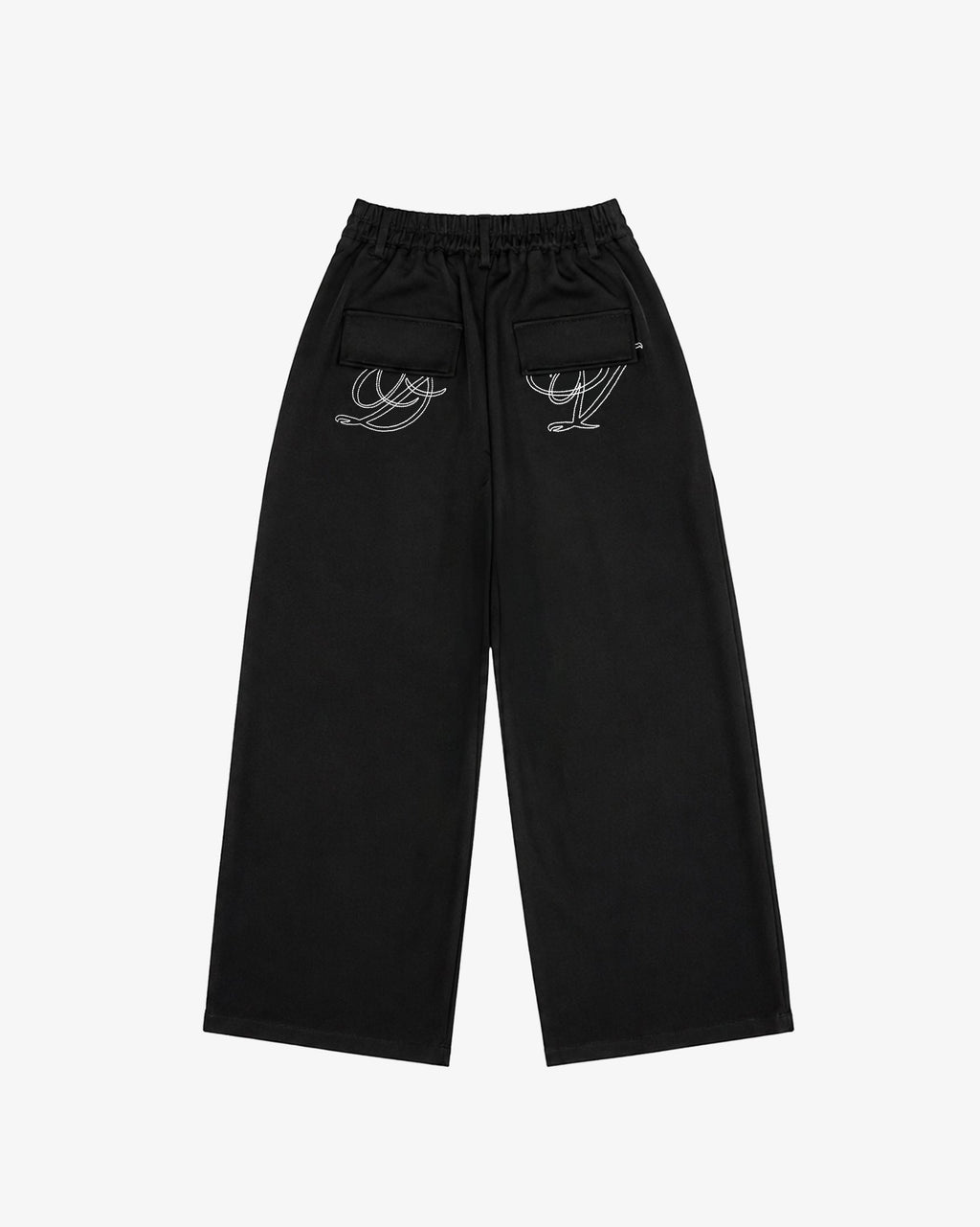 WEITE PLISSEE-HOSE SCHWARZ