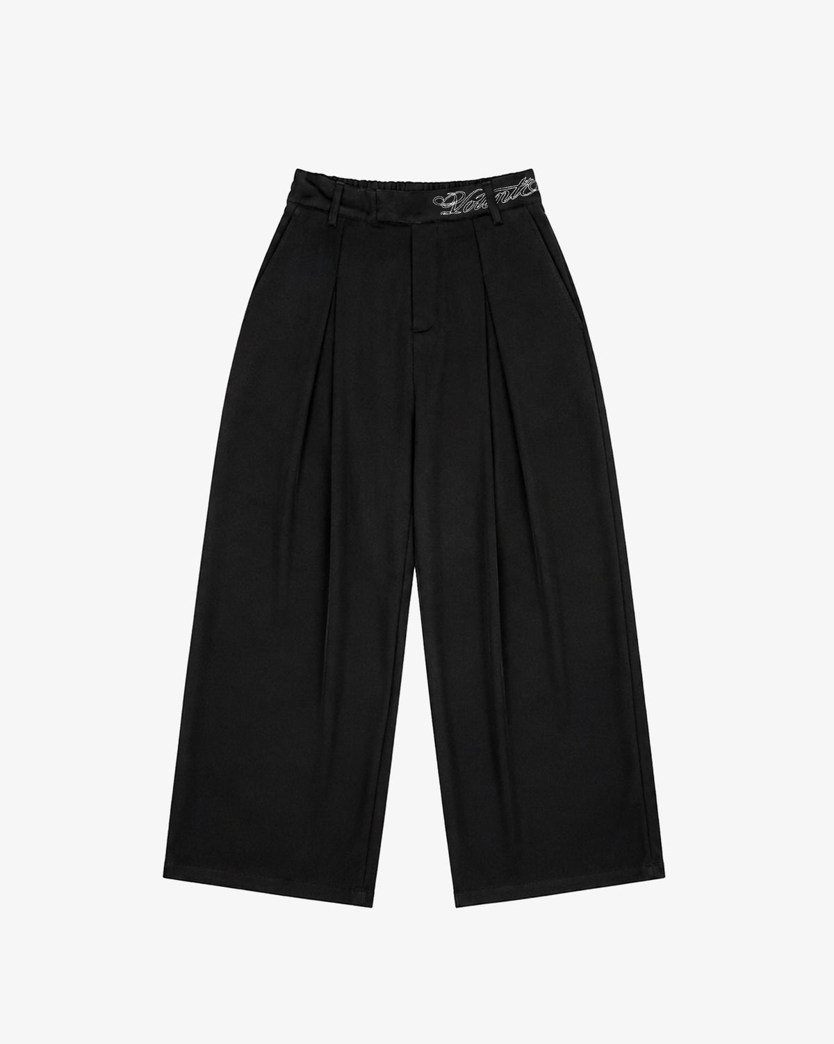 WEITE PLISSEE-HOSE SCHWARZ