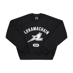 Schwarzer Rundhals-Pullover im High-School-Stil