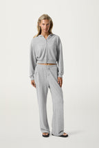 Slacks Soft Zip Up in Light Grey