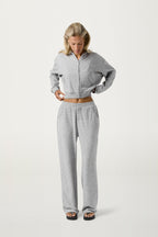 Slacks Soft Zip Up in Light Grey