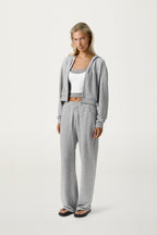 Slacks Soft Zip Up in Light Grey