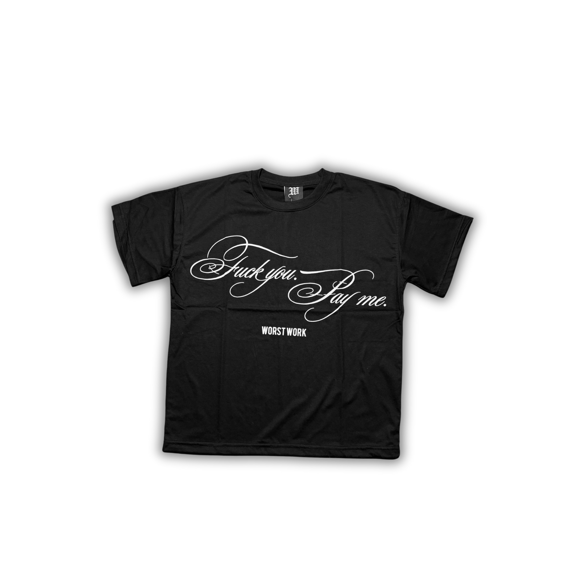 "OVERDUE"-T-shirt - zwart
