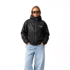 Water Reactive Cheetah Rain Jacket - Black