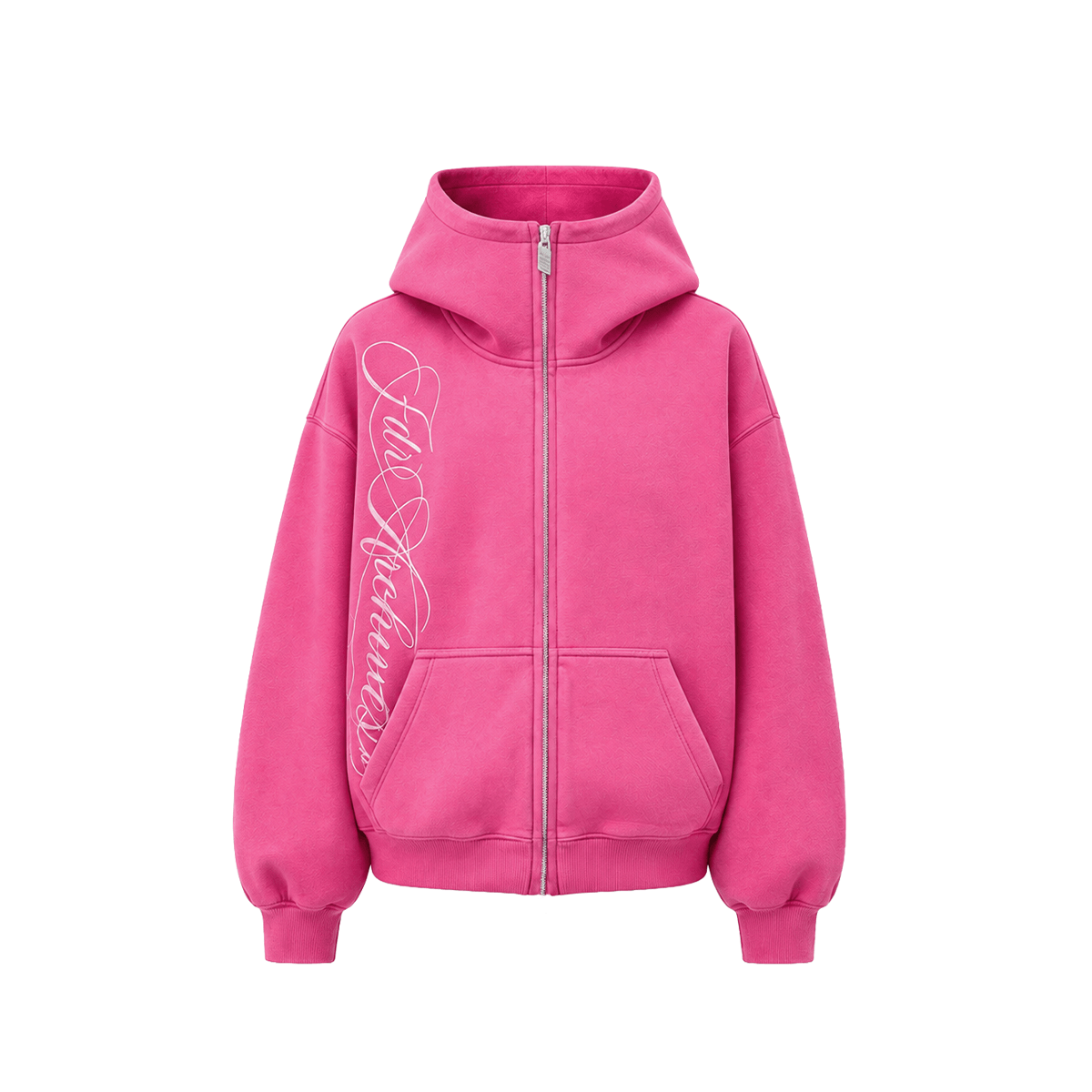 Hoodie met gewassen borduursel en rits