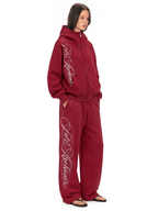 Sweat à capuche zippé à broderie délavée